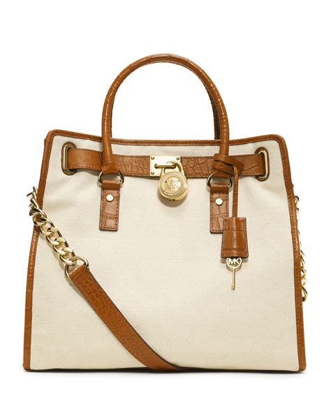 michael kors hamilton canvas tote|Michael Kors Hamilton large satchel.